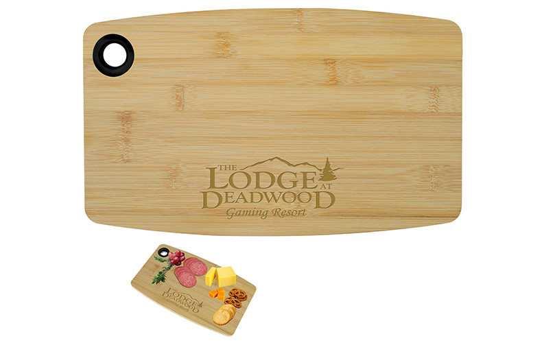 13” X 8” King Size Bamboo Cutting & Serving Board with Silicone Hanging Ring